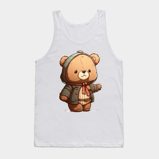 Cute Bear Cartoon Adventurer Adorable Kawaii Animal Tank Top